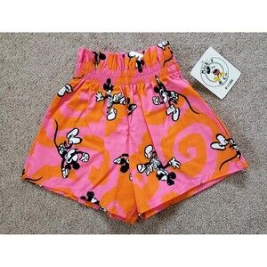 Vintage 80s Mickey And Co Nwt Toddler Girls Shorts Elastic Waist Cotton Size 4t
